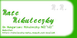 mate mikuleczky business card